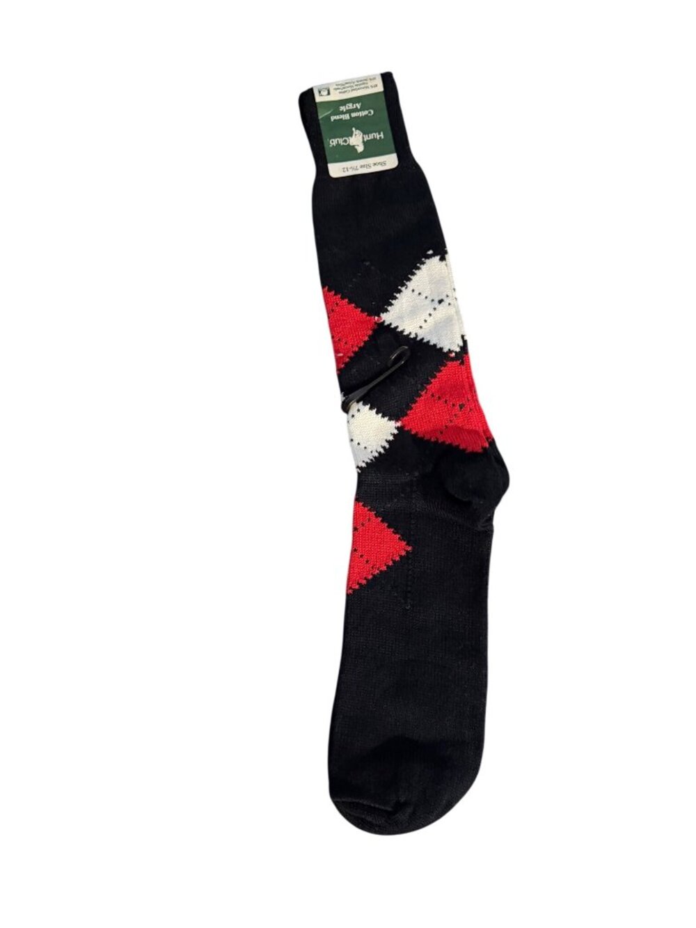 Vintage Hunt Club Cotton Blend Argyle Socks Red/White/Black Size 10-13  Shoe Siz